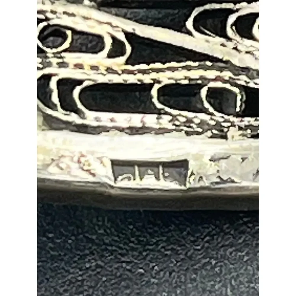 Sterling Silver Signed Open Filigree Nugget Border Cuff Bracelet 31 grams, 7.5”‎